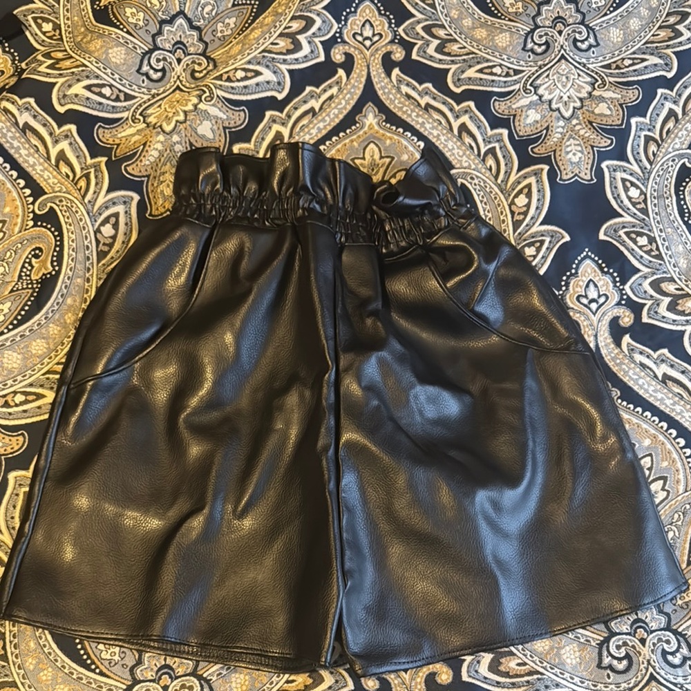 Black Leather Shorts